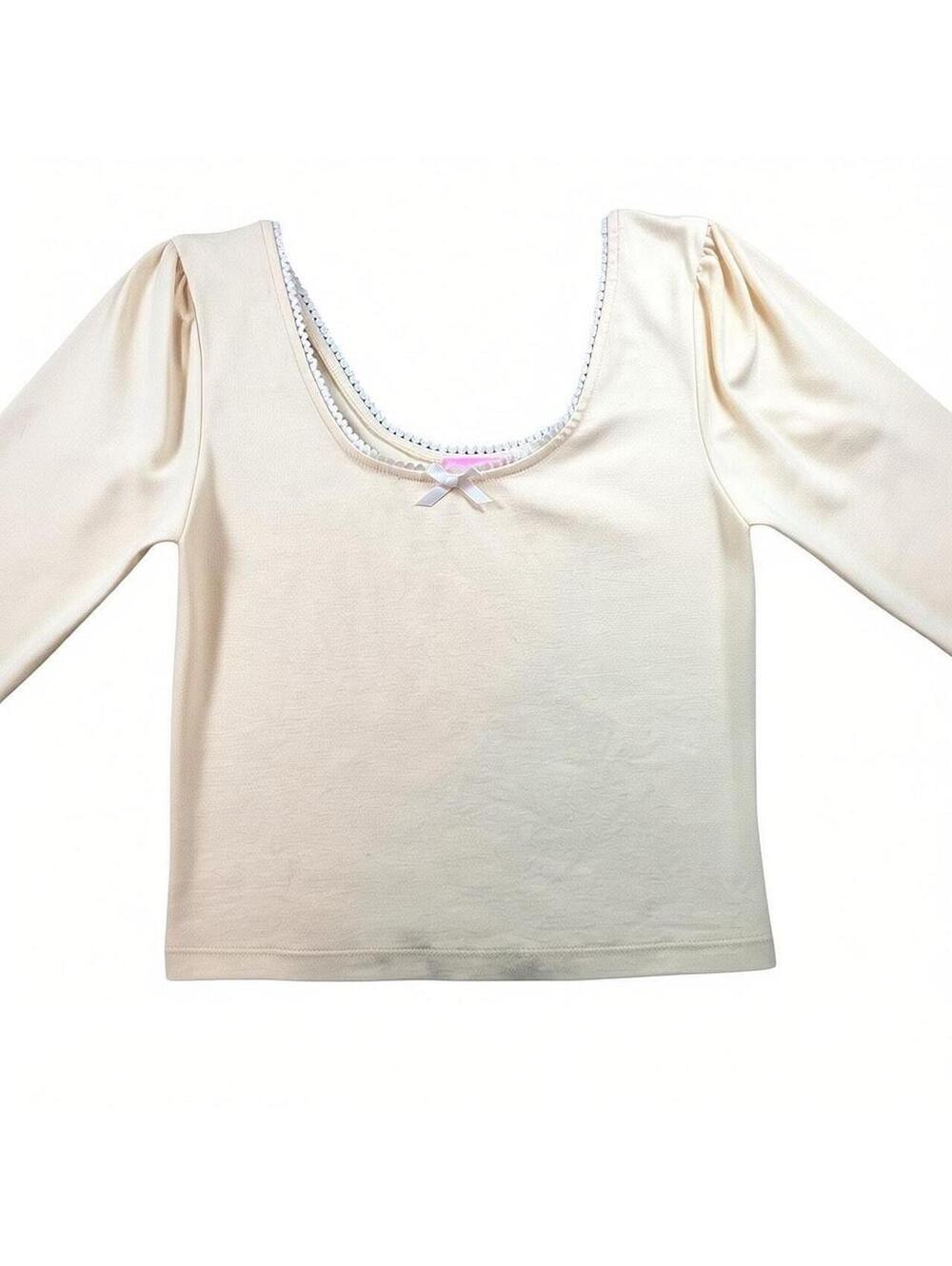 Sugar Thrillz Pastel Yellow Ribbon Long Sleeve Top
